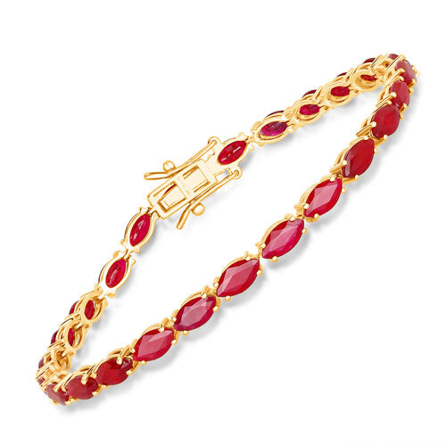 9.50 Carat Genuine Ruby 14K Yellow Gold Bracelet by Bids.com