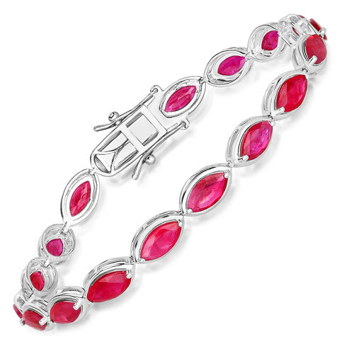 9.00 Carat Genuine Ruby 14K White Gold Bracelet by Bids.com