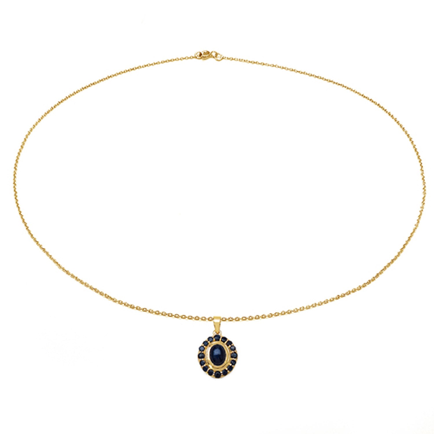 3.02 Carat Genuine Blue Sapphire .925 Sterling Silver Pendant by Bids.com
