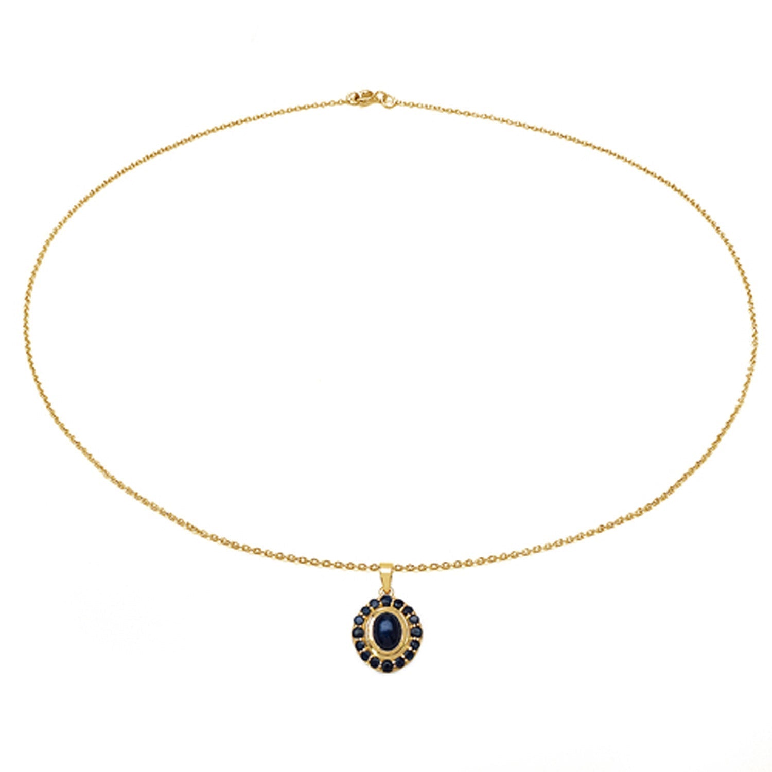 3.02 Carat Genuine Blue Sapphire .925 Sterling Silver Pendant