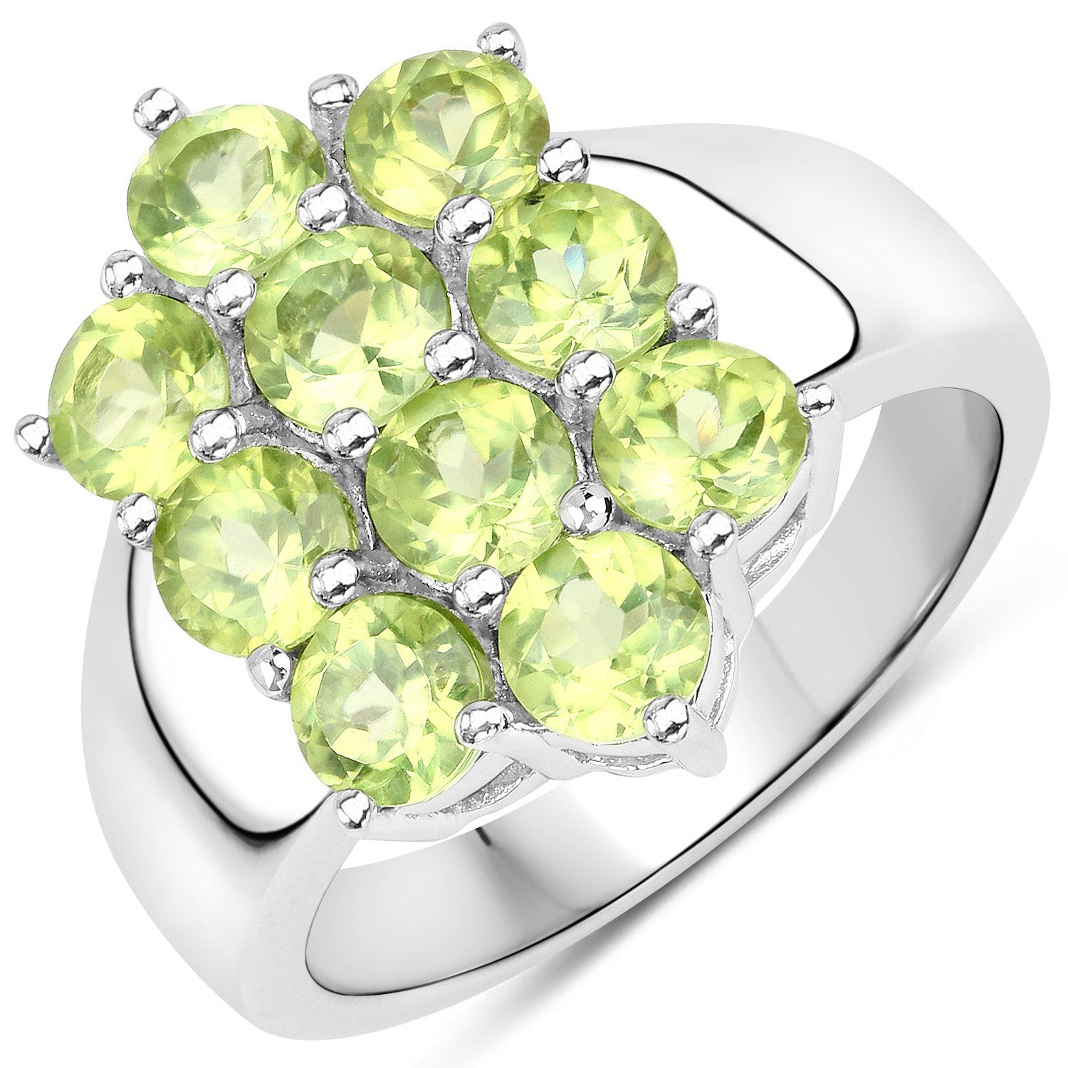 6.80 Carat Genuine Peridot .925 Sterling Silver 3 Piece Jewelry Set (Ring, Earrings, and Pendant w/ Chain) by Bids.com