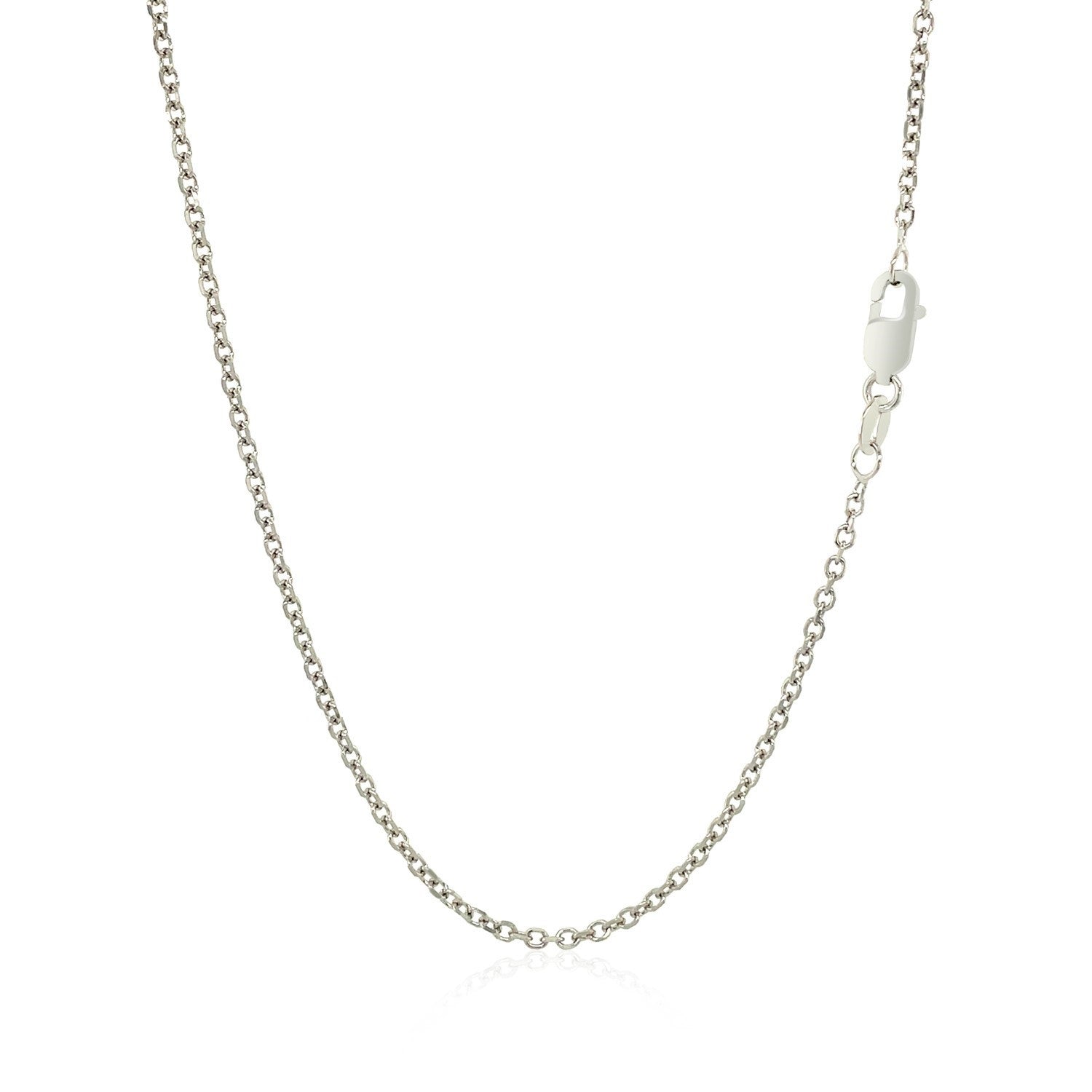 18k White Gold Diamond Cut Cable Link Chain (1.40 mm) DestGlow
