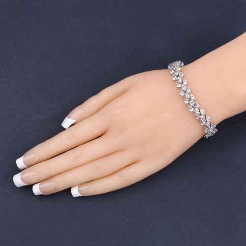 14.11 Carat Genuine Aquamarine .925 Sterling Silver Bracelet