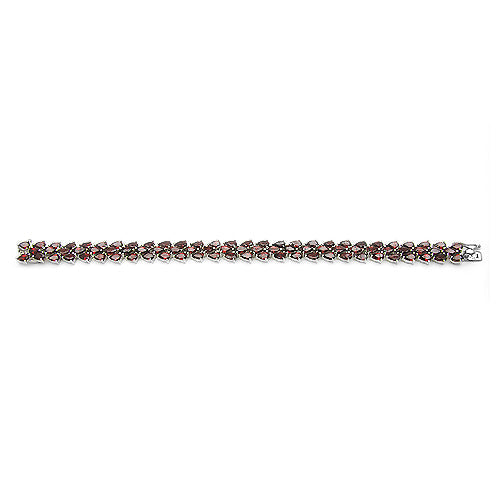 20.75 Carat Genuine Garnet .925 Sterling Silver Bracelet DestGlow