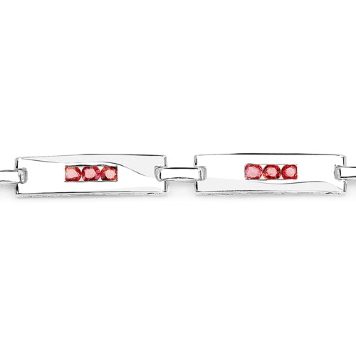2.52 Carat Genuine Orange Sapphire .925 Sterling Silver Bracelet DestGlow
