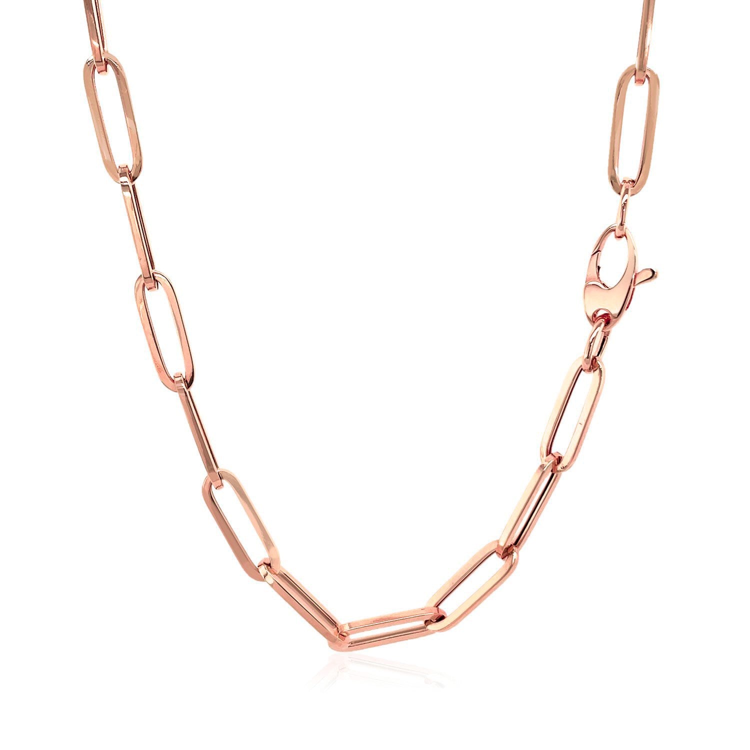 14K Rose Gold Bold Paperclip Chain (4.2 mm) by Bids.com
