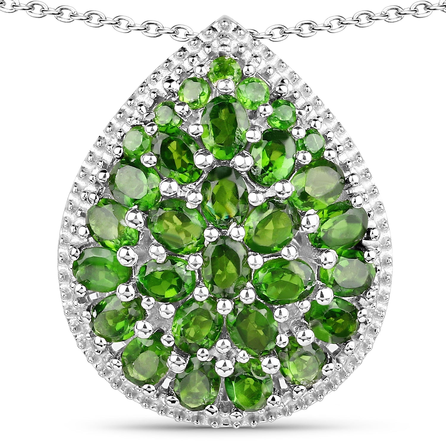 4.65 Carat Genuine Chrome Diopside .925 Sterling Silver Pendant by Bids.com