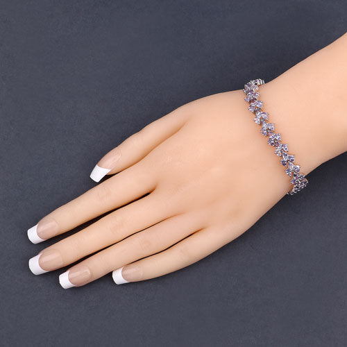 12.04 Carat Genuine Tanzanite .925 Sterling Silver Bracelet DestGlow