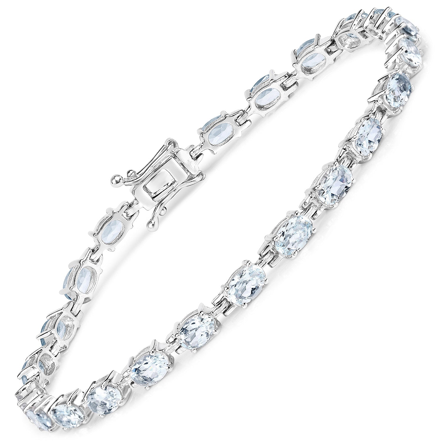 8.80 Carat Genuine Aquamarine .925 Sterling Silver Bracelet by Bids.com