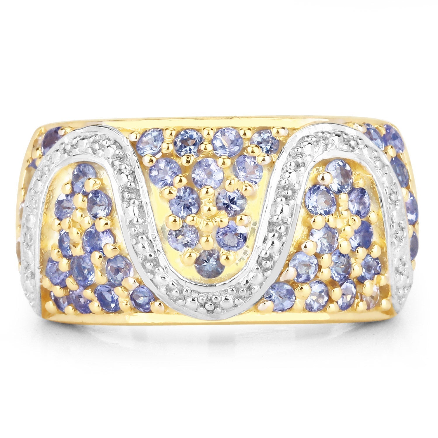 1.38 Carat Genuine Tanzanite .925 Sterling Silver Ring DestGlow