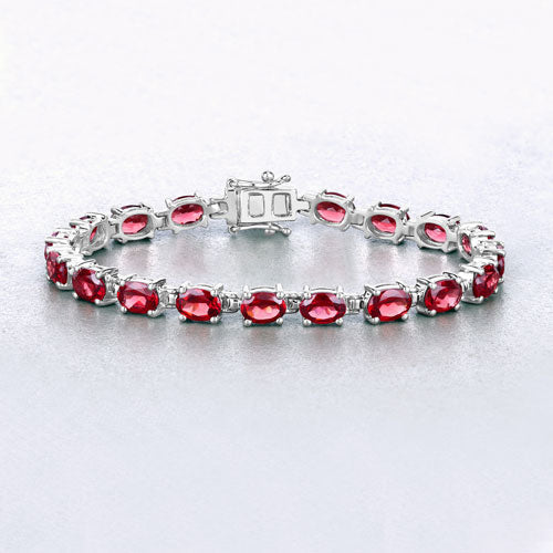 15.30 Carat Genuine Garnet .925 Sterling Silver Bracelet by Bids.com