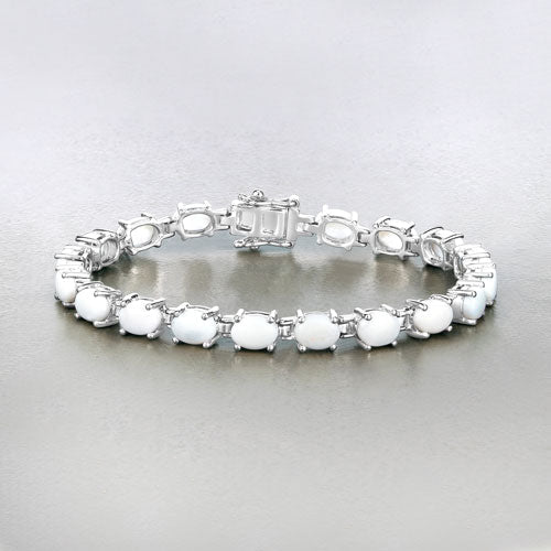 10.26 Carat Genuine Opal .925 Sterling Silver Bracelet by Bids.com