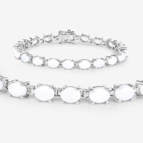10.26 Carat Genuine Opal .925 Sterling Silver Bracelet by Bids.com