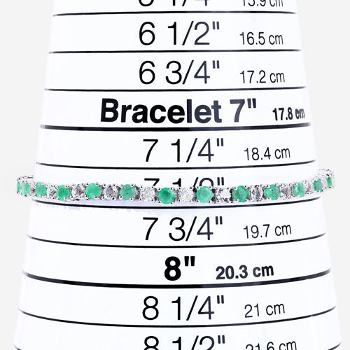 5.77 Carat Genuine Emerald and White Topaz .925 Sterling Silver Bracelet by Bids.com