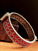 Joban Fashion Red Brass Oxidized Ethnic Openable Kada