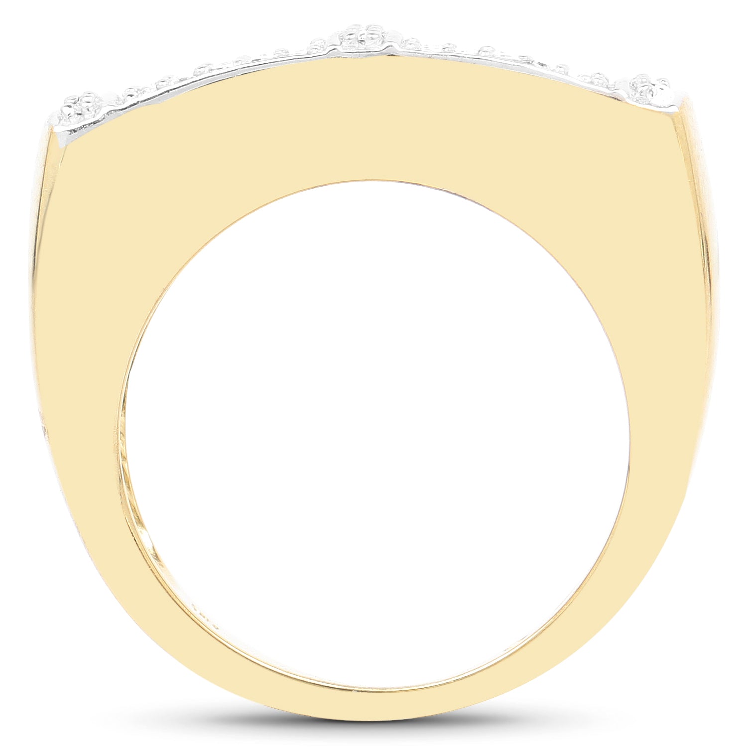 14K Yellow Gold Plated 0.25 Carat Genuine White Diamond .925 Sterling Silver Ring by Bids.com