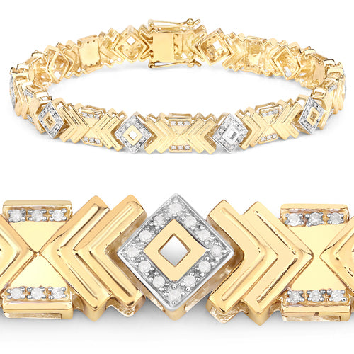 0.98 Carat Genuine White Diamond .925 Sterling Silver Bracelet by Bids.com