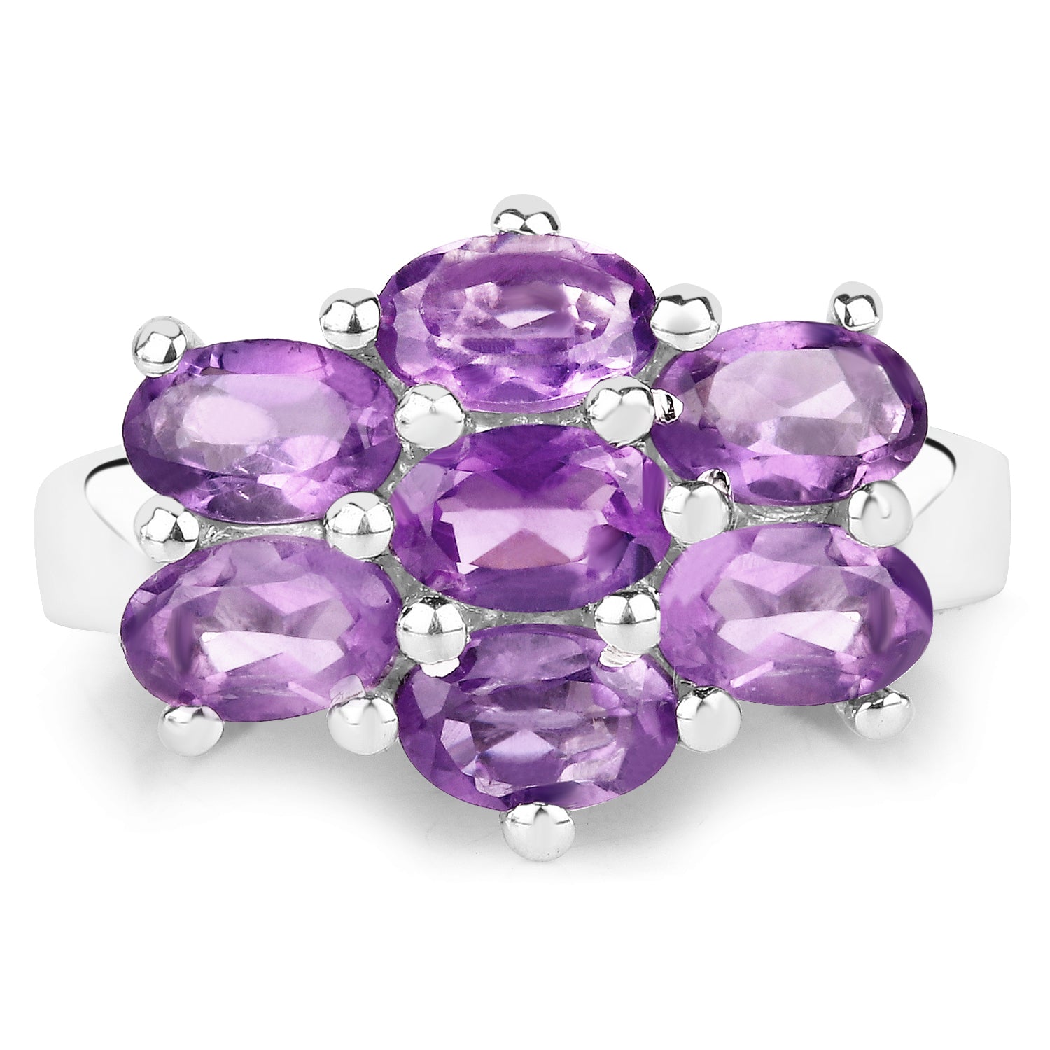 3.01 Carat Genuine Amethyst .925 Sterling Silver Ring by Bids.com