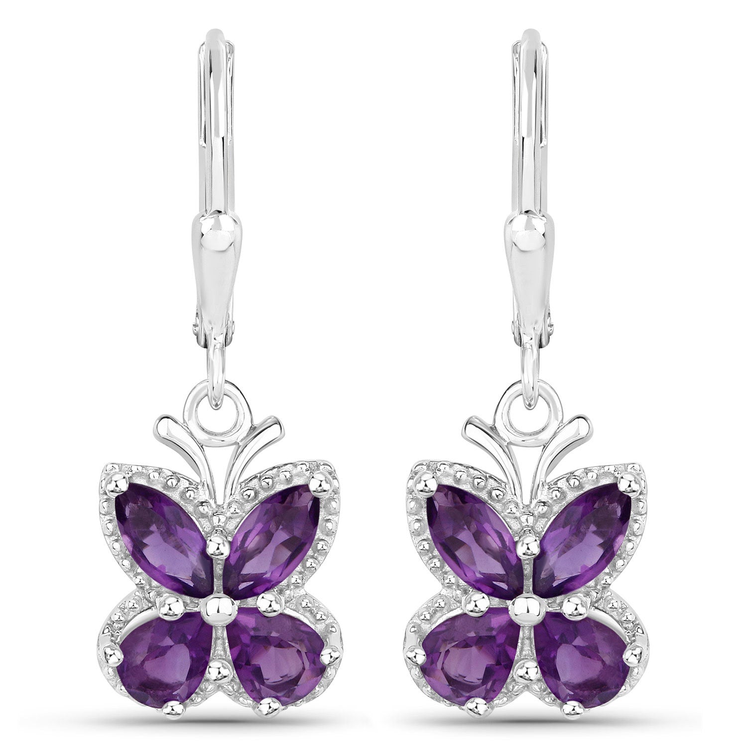 2.12 Carat Genuine Amethyst .925 Sterling Silver Earrings by Bids.com