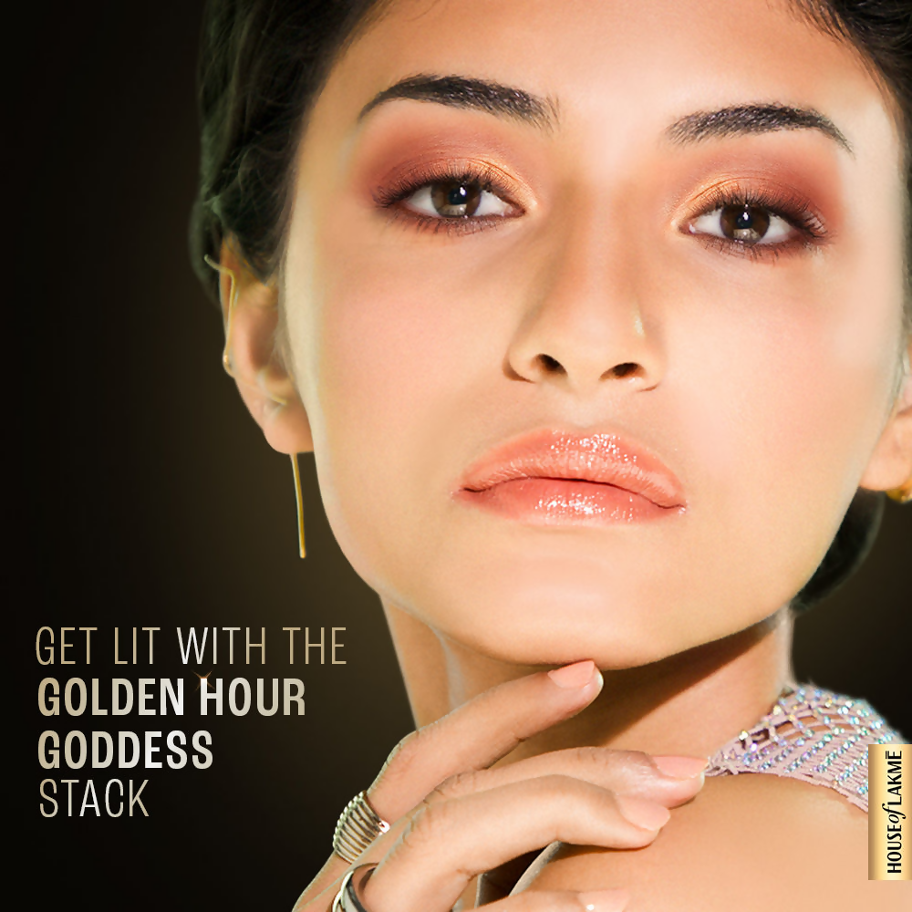 Lakme 9 To 5 Eyeconic Cream Powder Eyeshadow Stack - Golden Hour Goddess