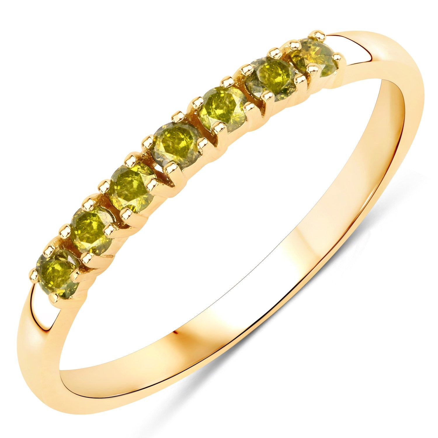 0.22 Carat Genuine Dark Yellow Diamond 14K Yellow Gold Ring (I1-I2) by Bids.com