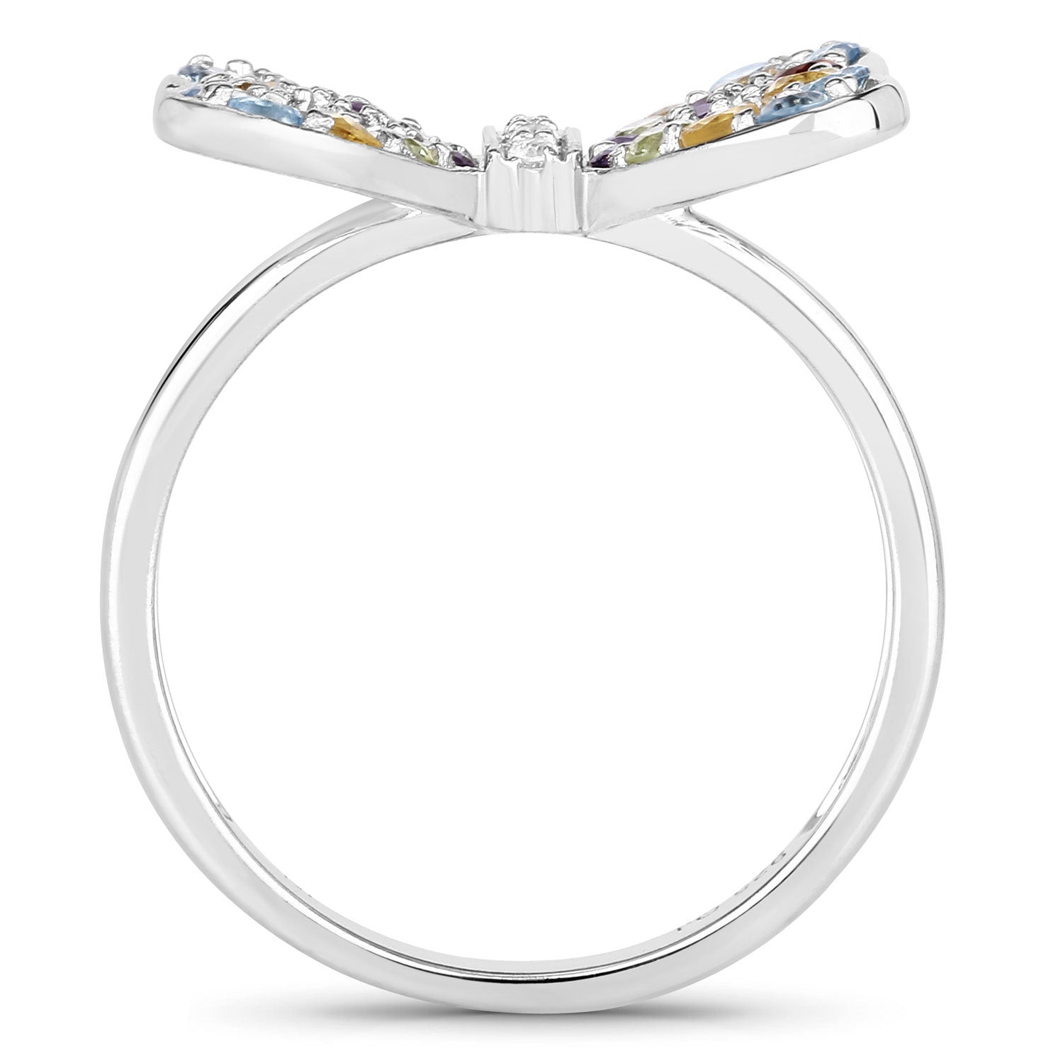 1.18 Carat Genuine Multi Stones .925 Sterling Silver Ring by Bids.com