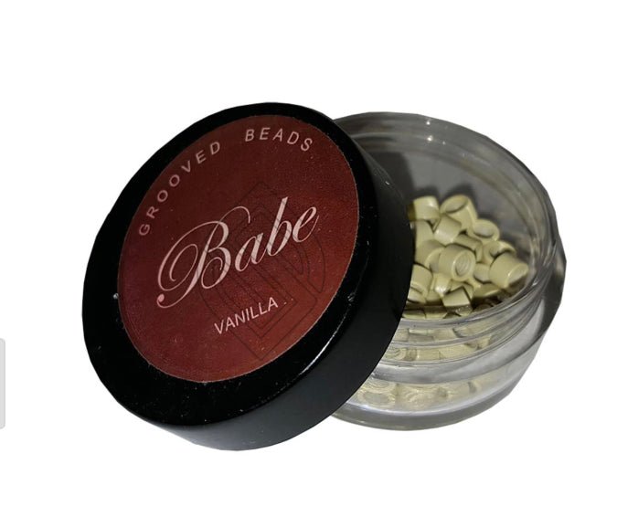 Babe 100 Pieces Grooved Beads, Vanilla