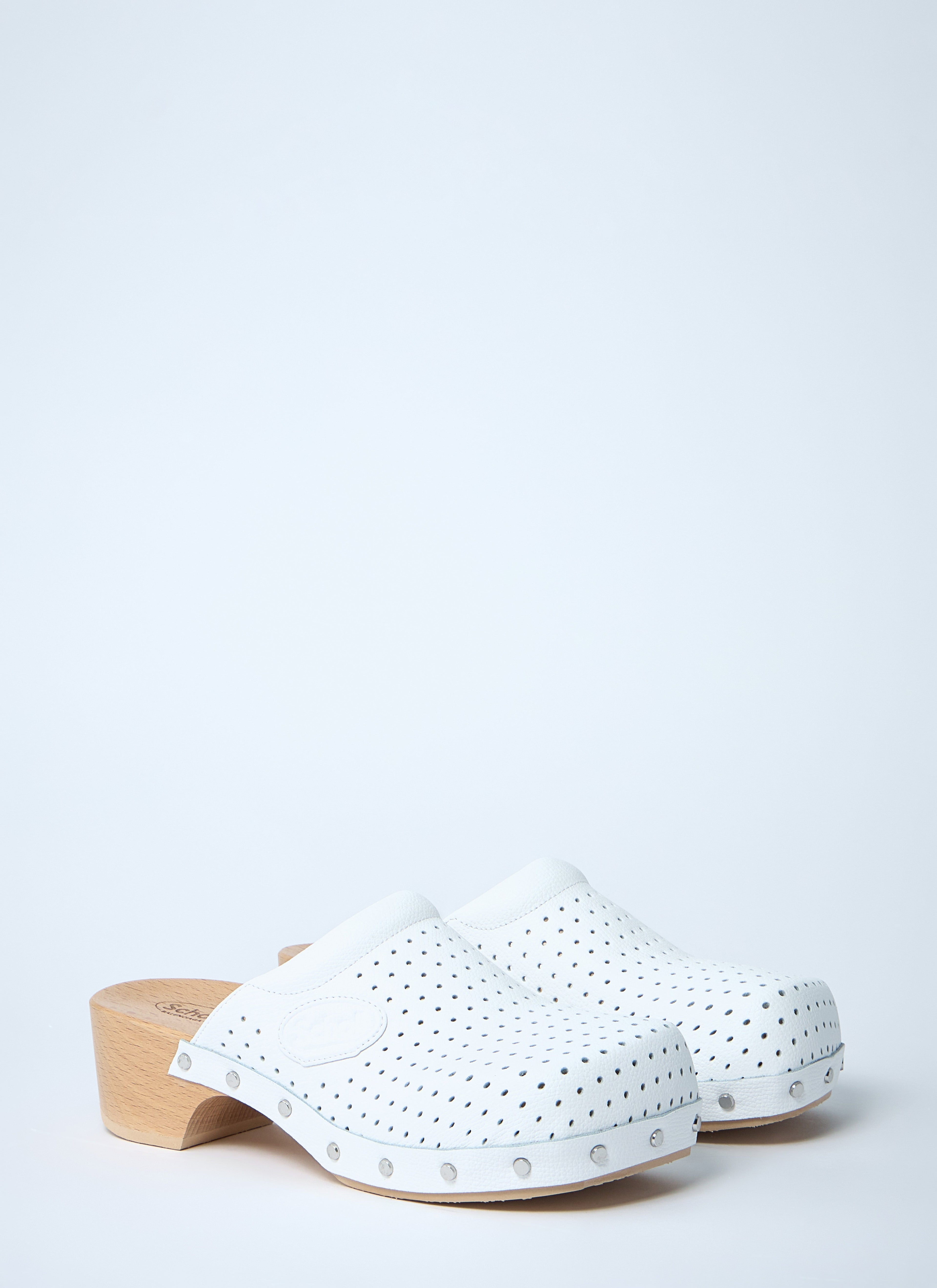 Balenciaga Women Perforated Heeled Clogs by Luosophy