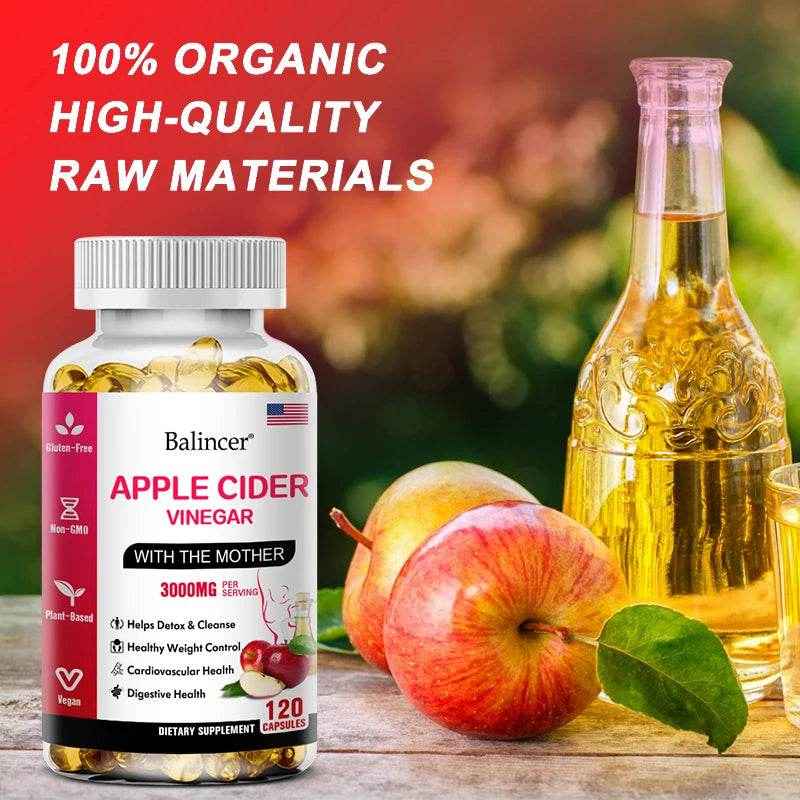 Apple Cider Vinegar Capsules 3000 mg – Detox, Digestion, Immunity & Weight Support