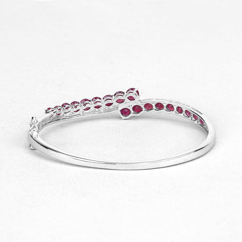 9.10 Carat Glass Filled Ruby .925 Sterling Silver Bangle by Bids.com