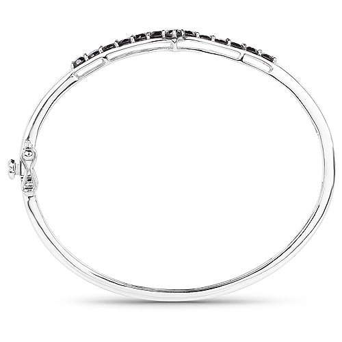 2.28 Carat Genuine Black Diamond .925 Sterling Silver Bangle by Bids.com