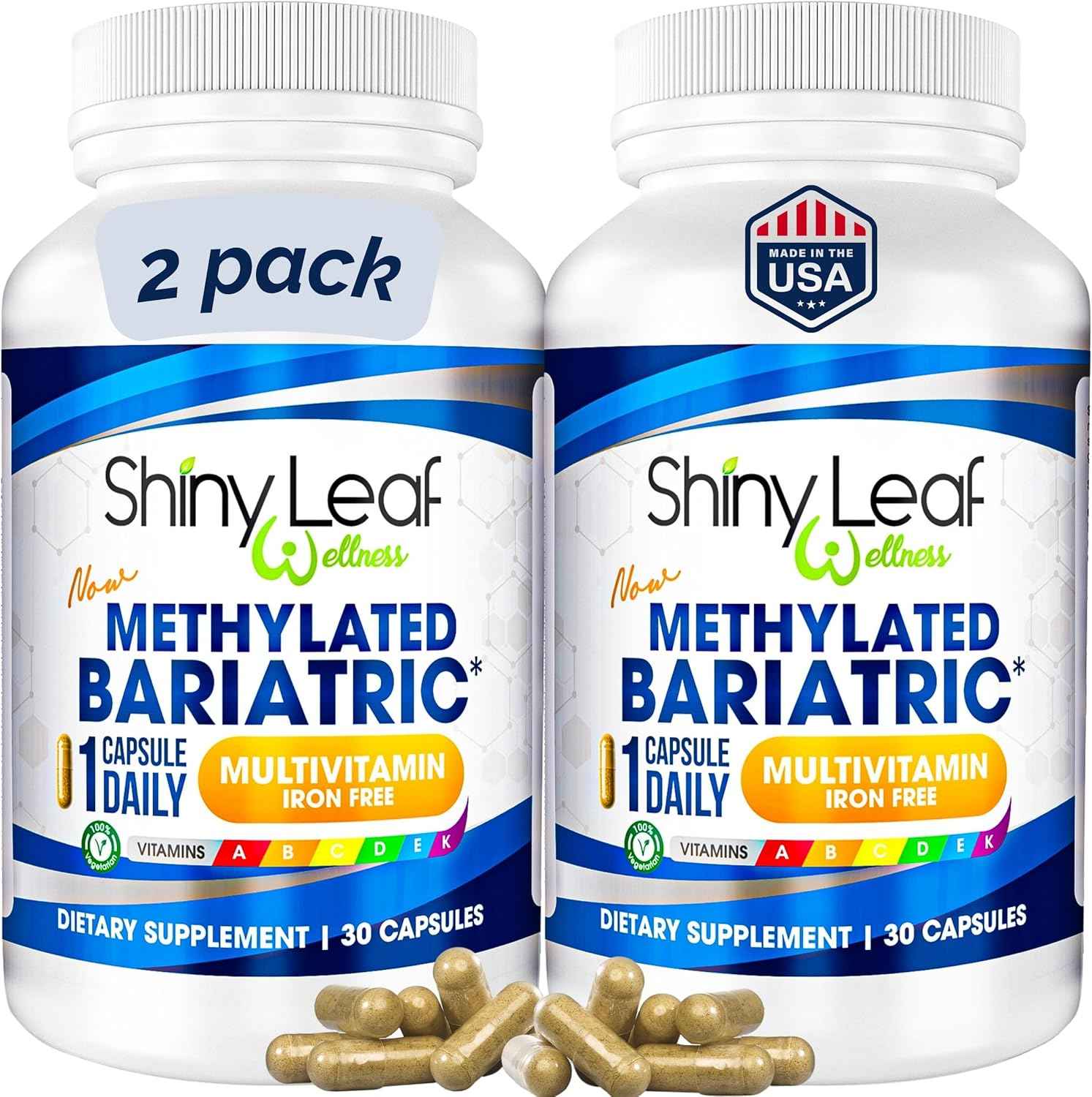 Shiny Leaf Methylated Bariatric Multivitamin Without Iron