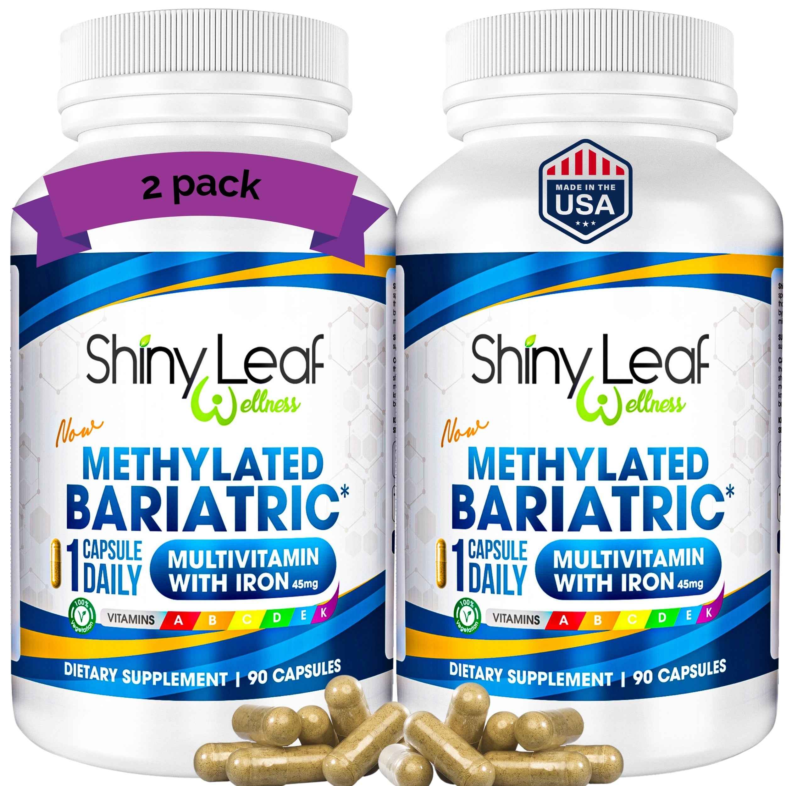 Methylated Bariatric Multivitamins with 45mg Iron 1 capsule a day