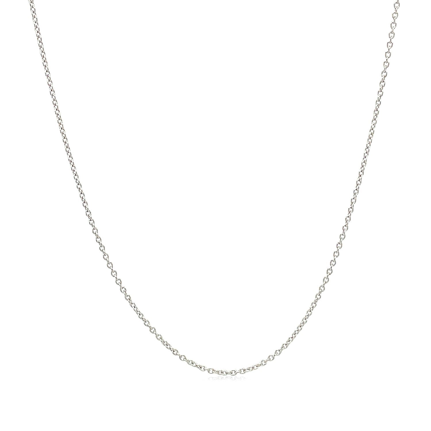 14k White Gold Oval Cable Link Chain 0.6mm DestGlow