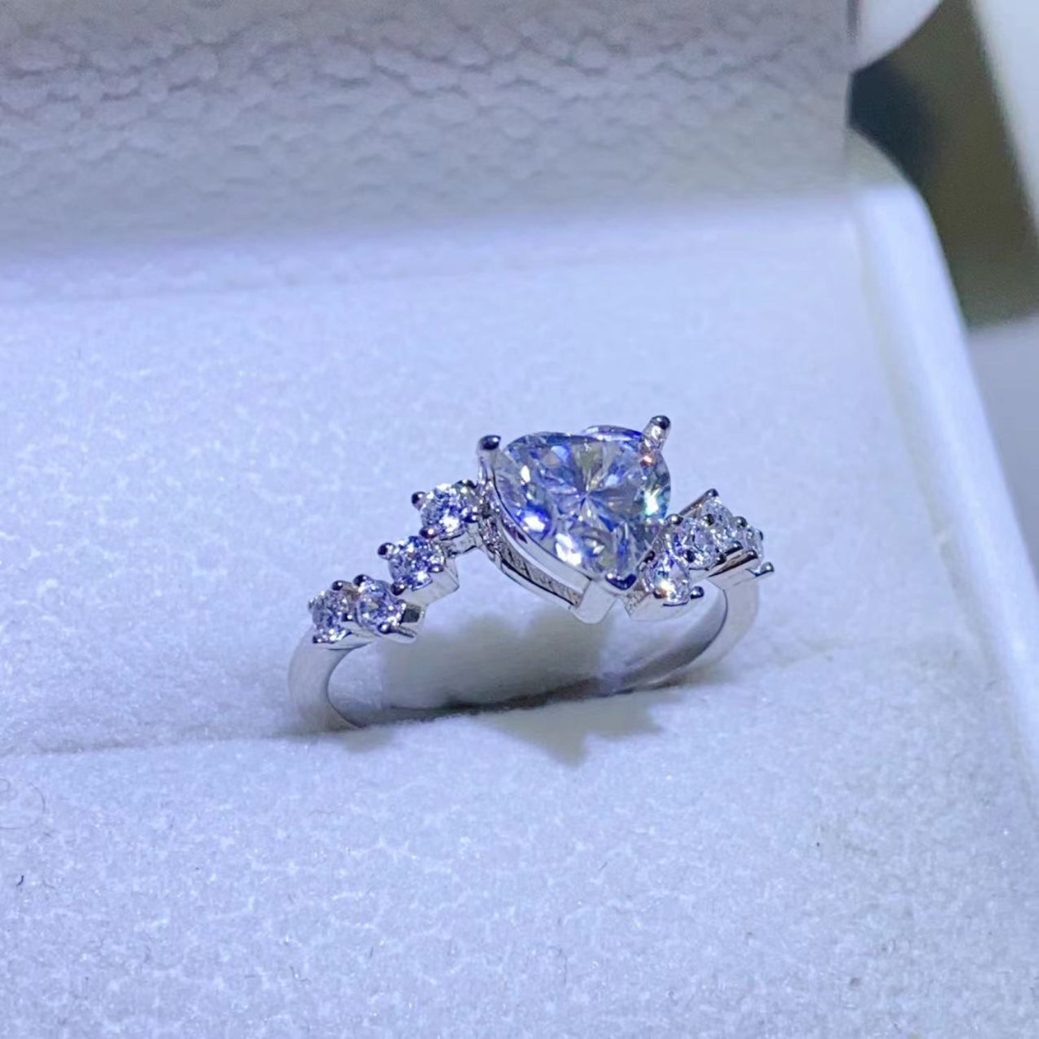 1 Carat Heart Shaped Sparkala™ Pure Sterling Silver Ring by Sparkala