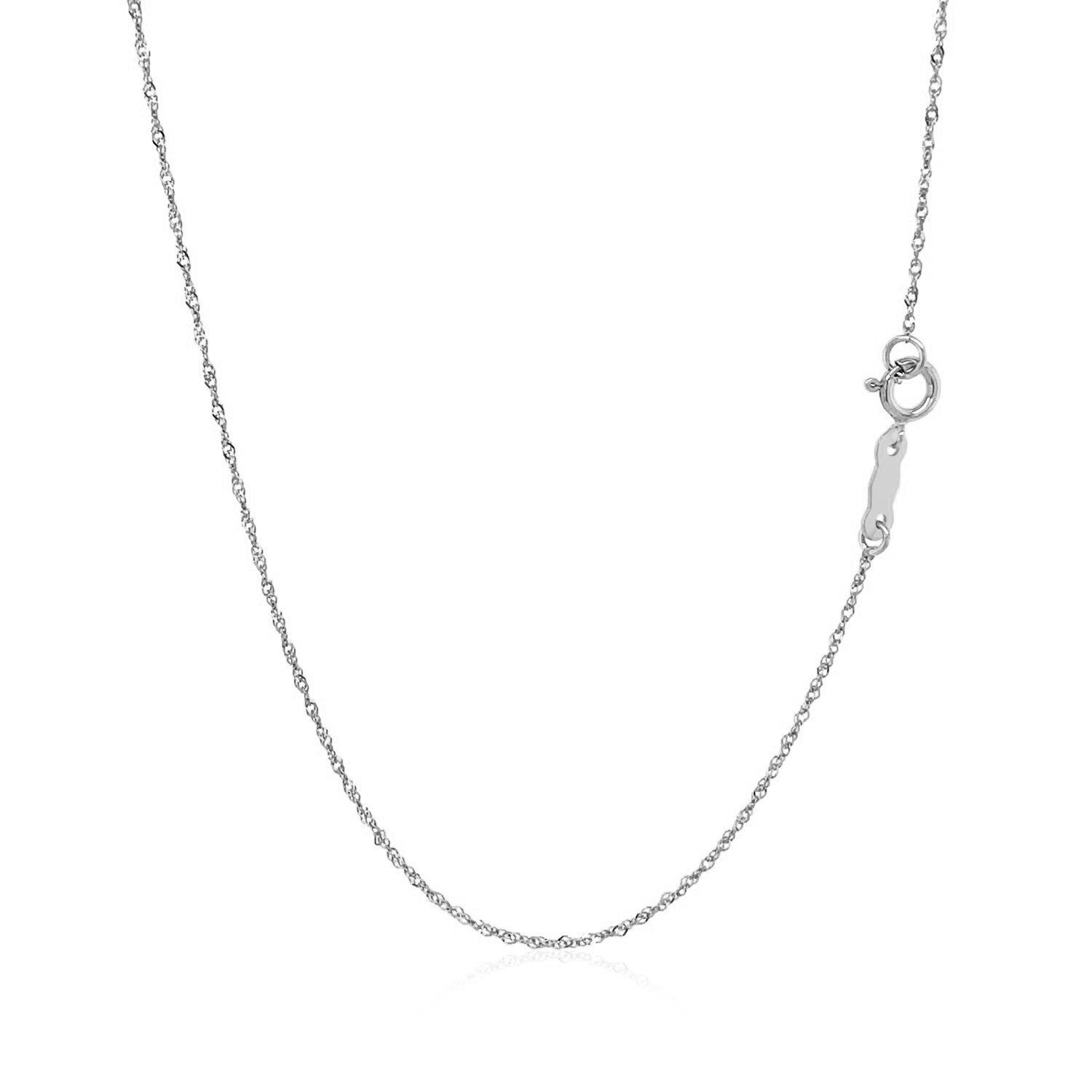 14k White Gold Singapore Chain 0.8mm by Bids.com