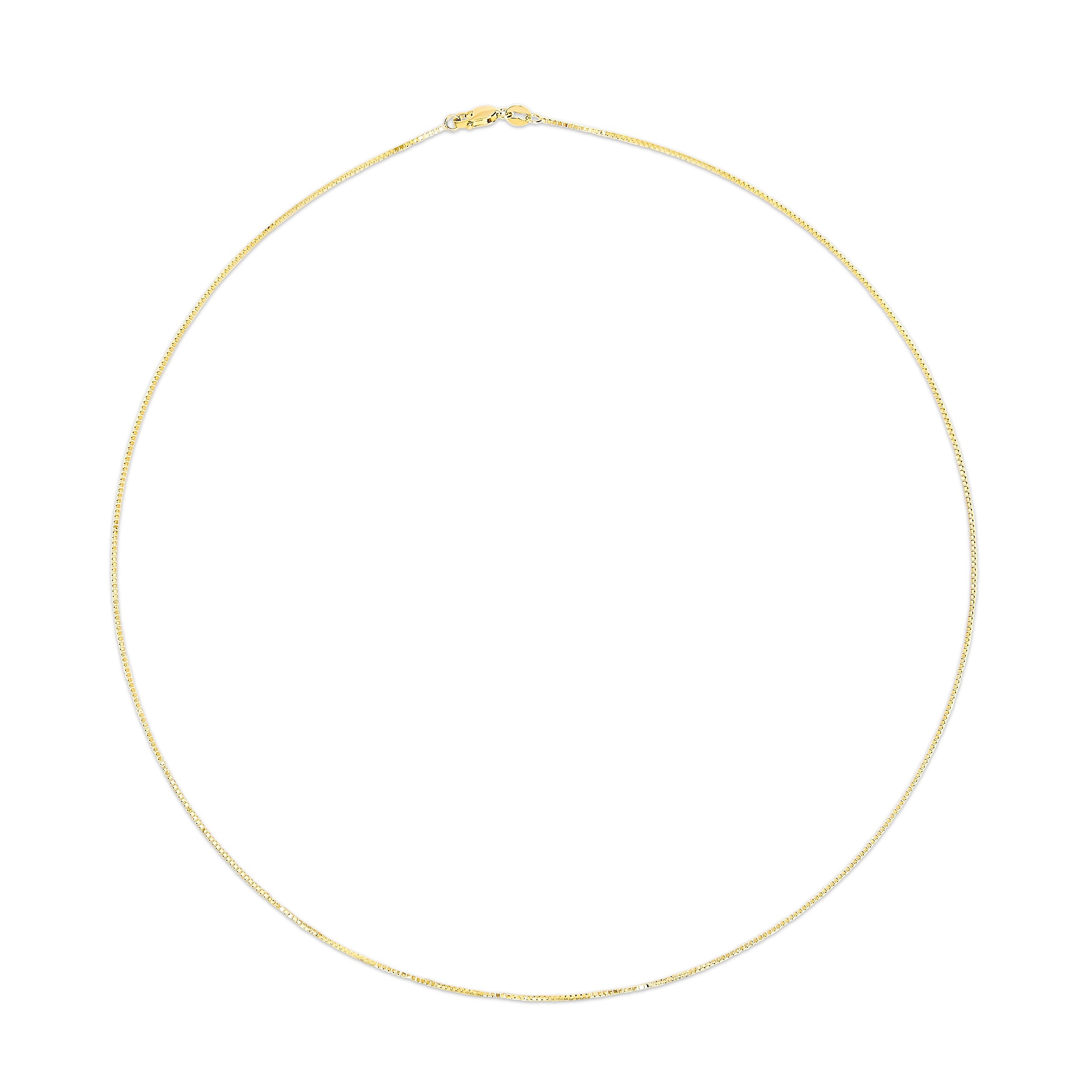 Solid 14K Yellow Gold 0.75mm Classic Box Chain Necklace. Unisex Chain - Size 16 Inches by Bids.com
