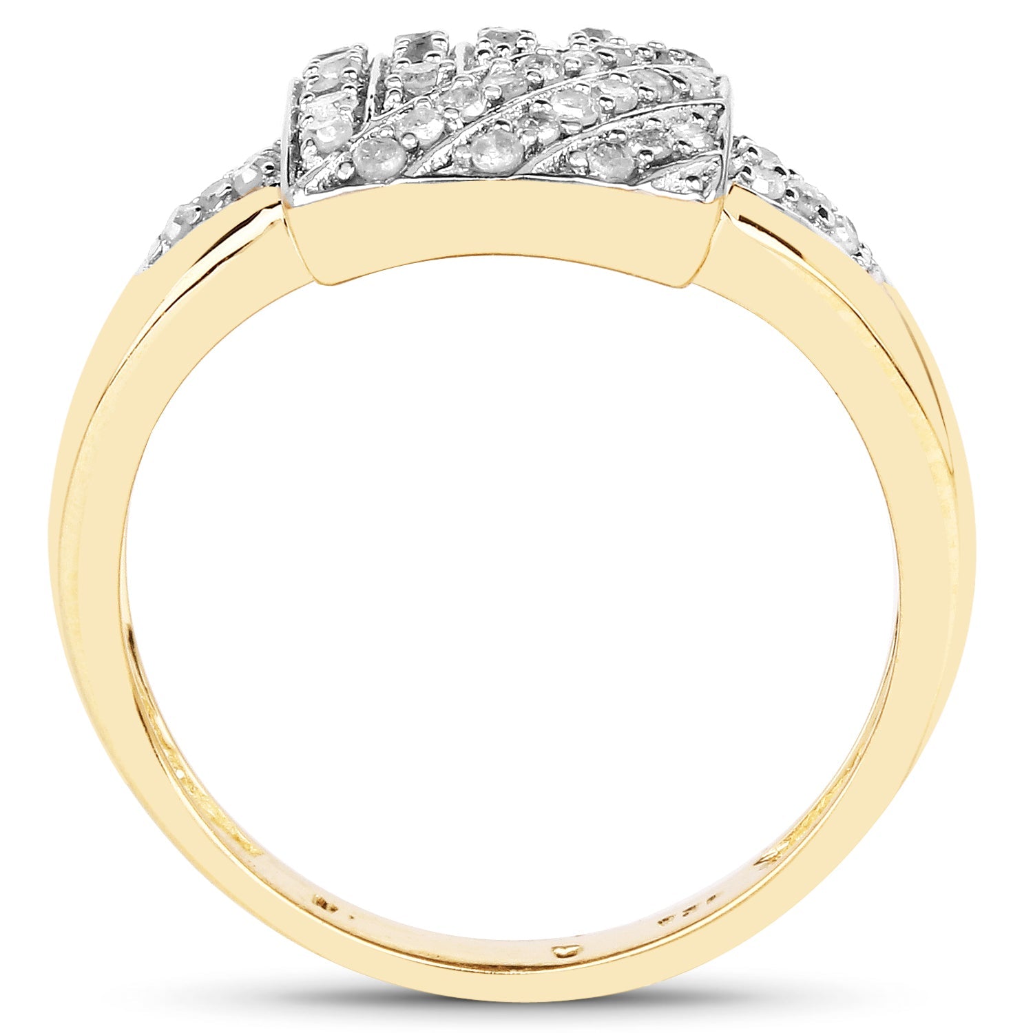 14K Yellow Gold Plated 0.23 Carat Genuine White Diamond .925 Sterling Silver Ring by Bids.com
