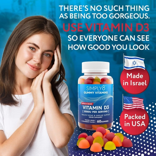 Vitamin D3 2000 IU Gummies - Immune Support, Bone & Joint Health