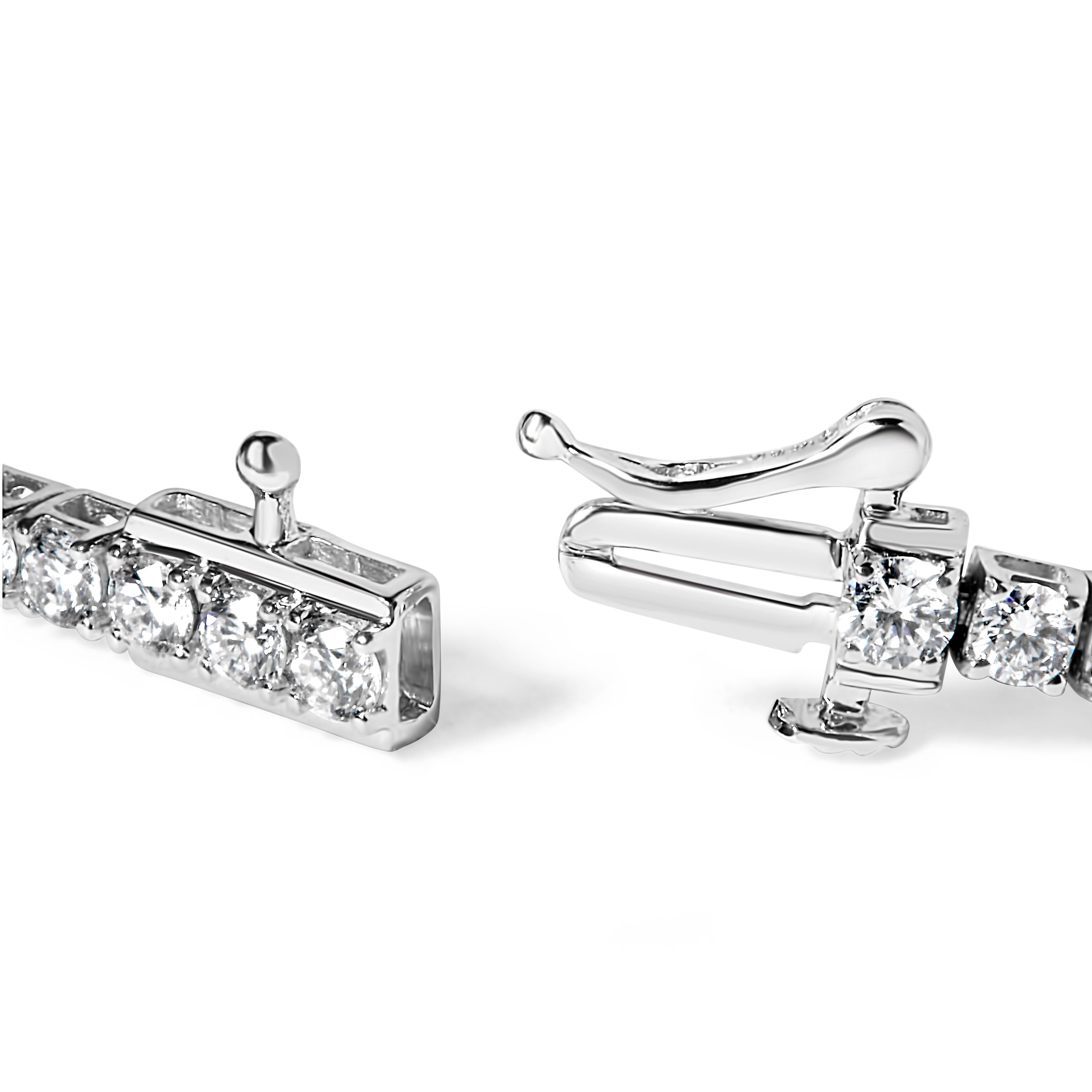 14K White Gold 4.0 Cttw Classic Lab-Grown Diamond Tennis Bracelet (F-G Color, VS2-SI1 Clarity) - 7" Inches DestGlow