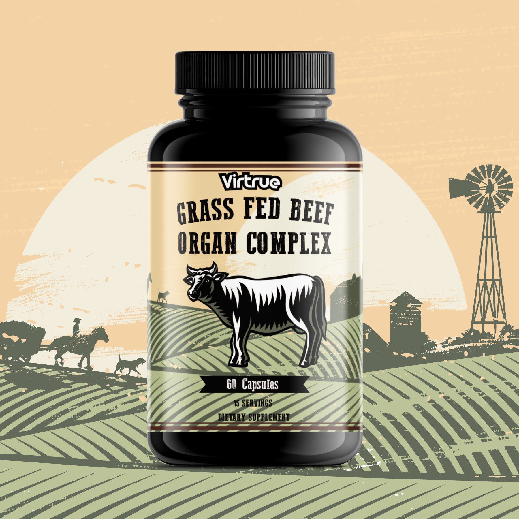 Grass Fed Beef Organ Complex Capsules by Virtrue