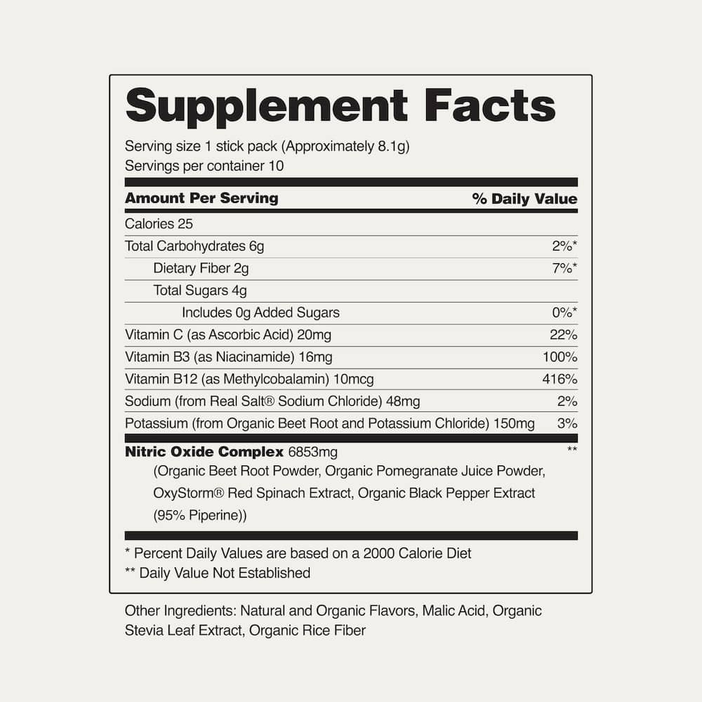 Nitric Oxide Organic Beets Single-Serve Packs by Snap Supplements