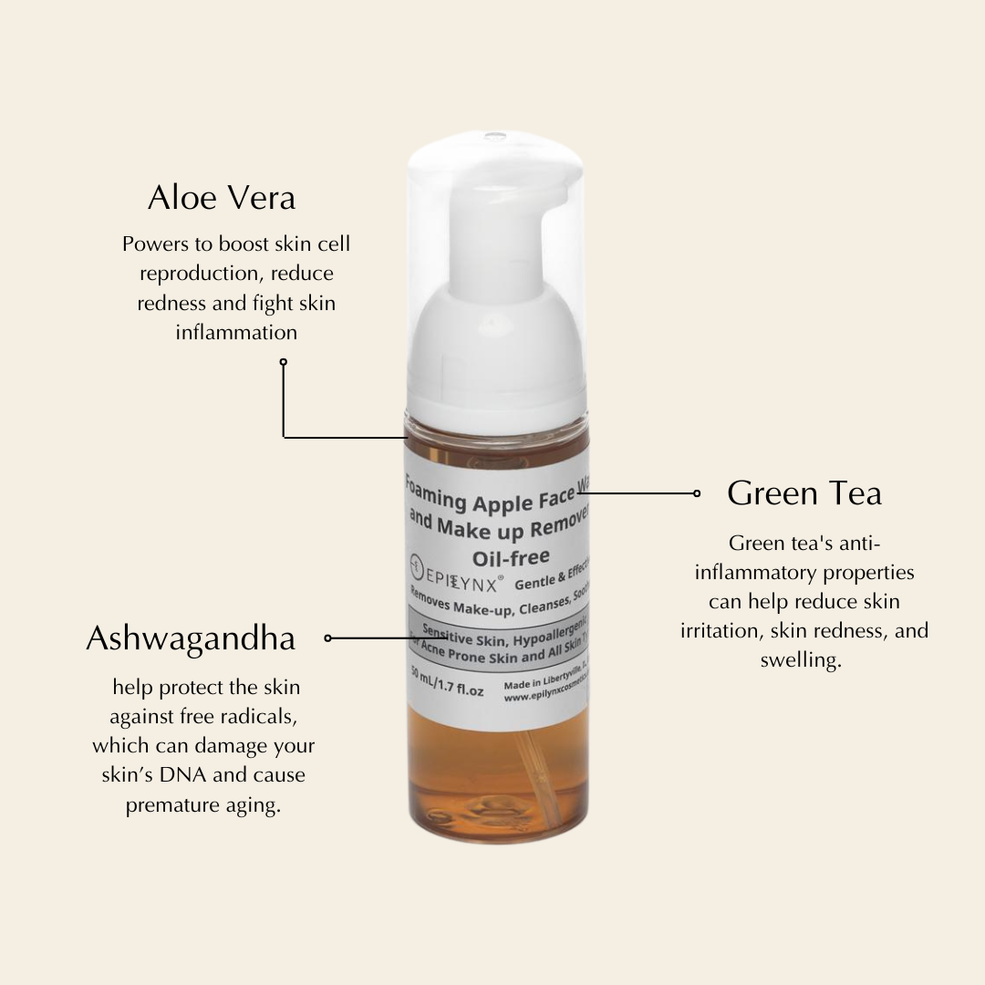 Gentle Foaming Facial Cleanser – Aloe, Apple & Ashwagandha for All Skin Types