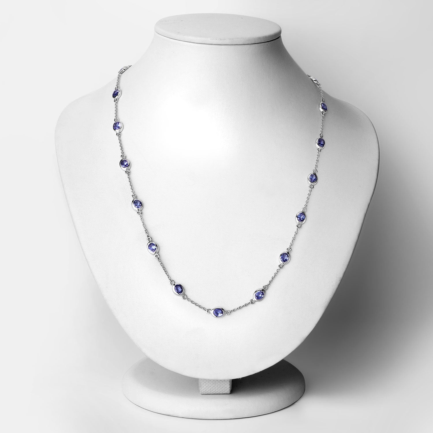 5.94 Carat Genuine Tanzanite .925 Sterling Silver Necklace DestGlow