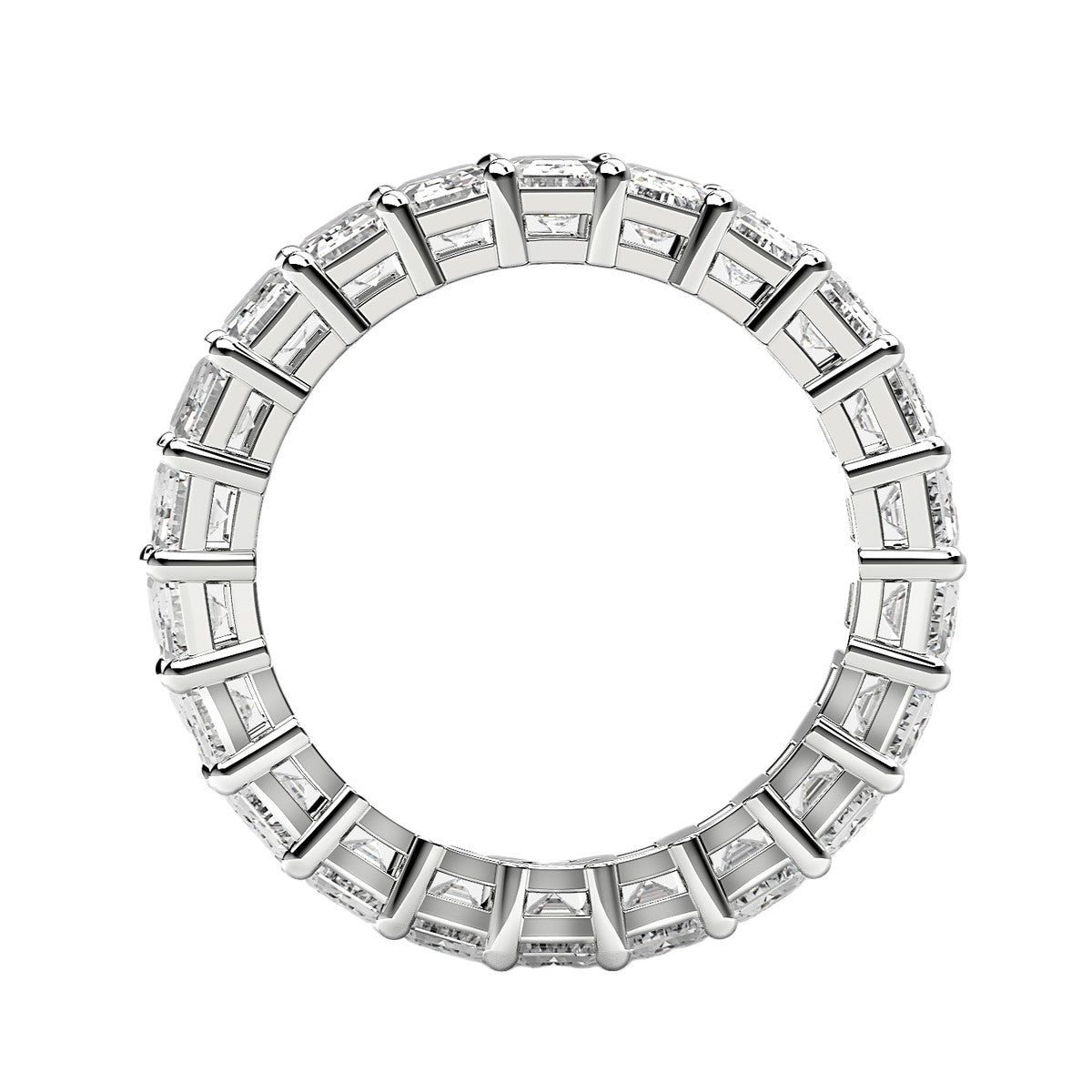 Emerald Cut Lab Grown Diamond Eternity Ring in 14k White Gold (2 cttw FG/VS2) DestGlow