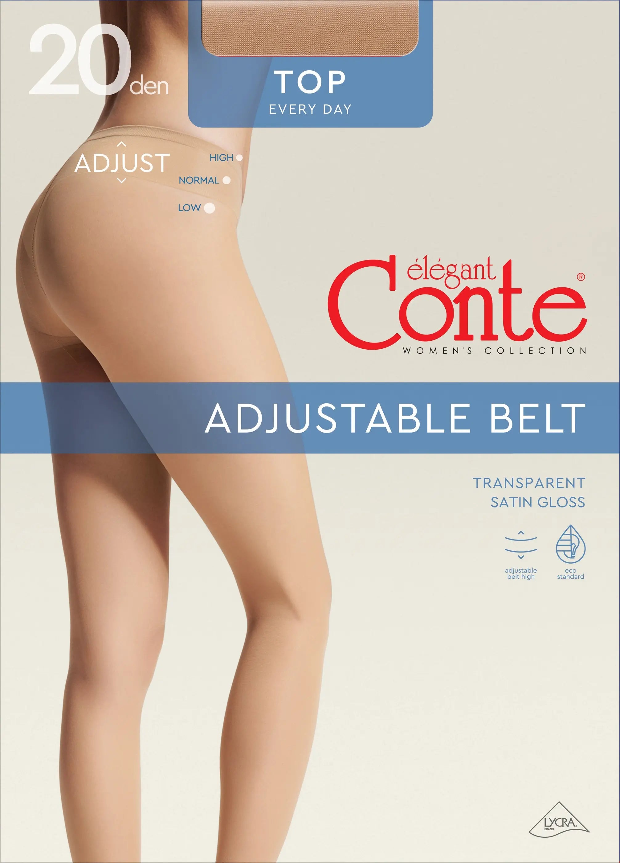 Tights Conte Top 20 Den - Low Waist Adjustable Belt by TheRanok.com
