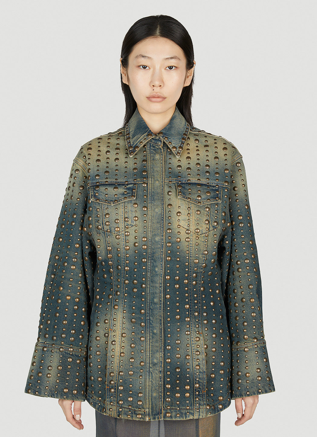 Blumarine Women Studded Denim Jacket by Luosophy