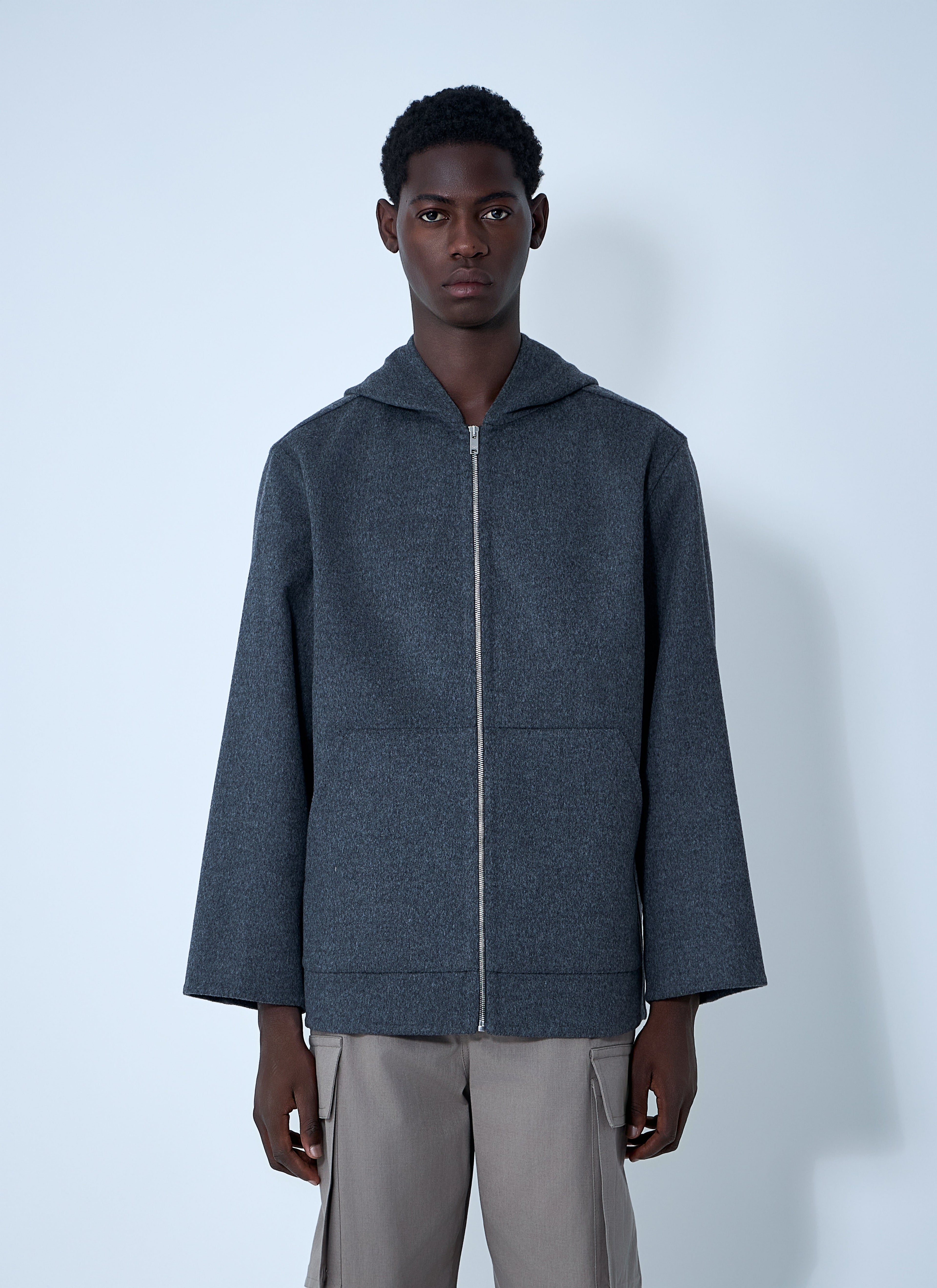 Bottega veneta men double face wool hooded jacket