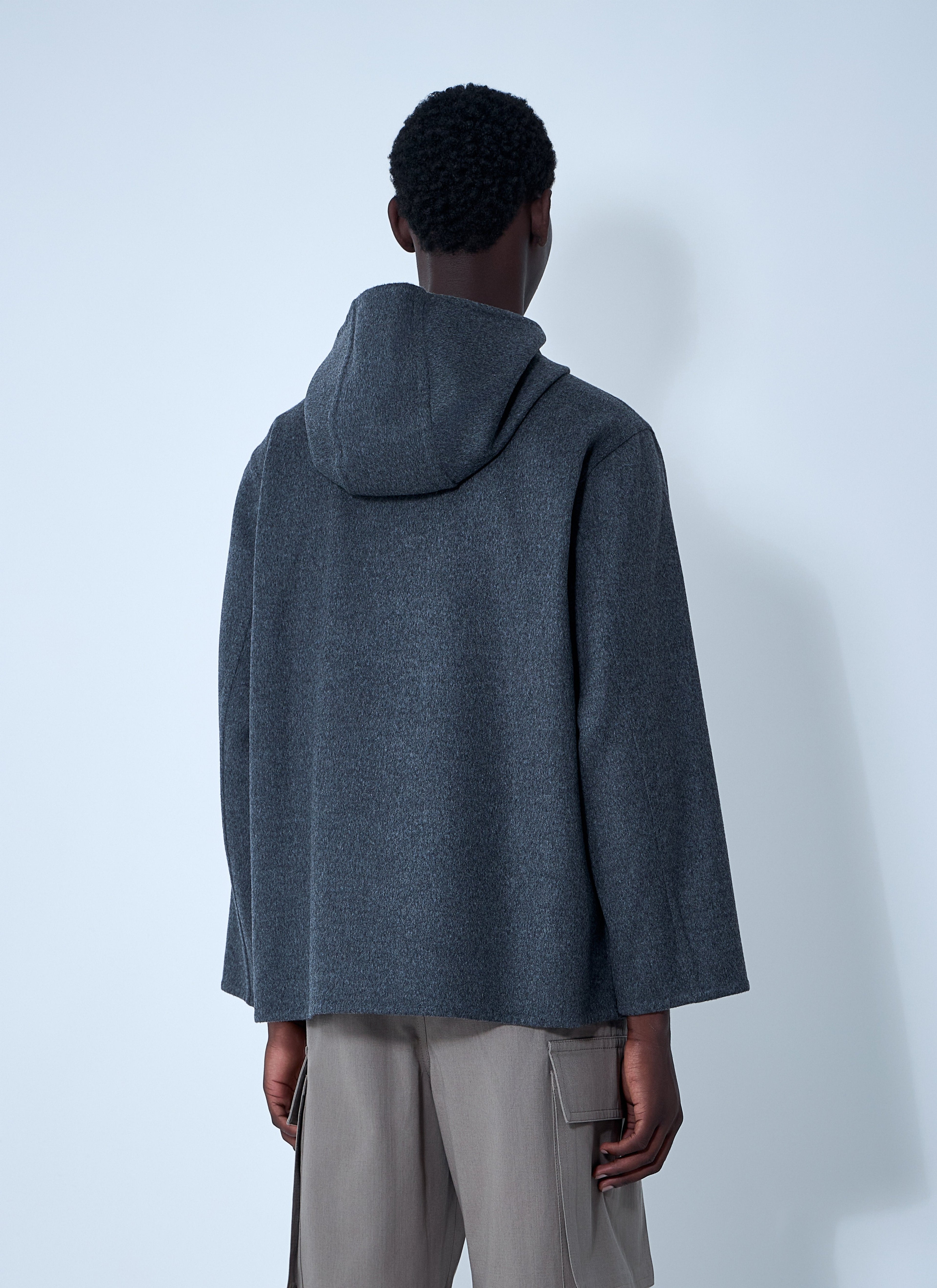 Bottega veneta men double face wool hooded jacket