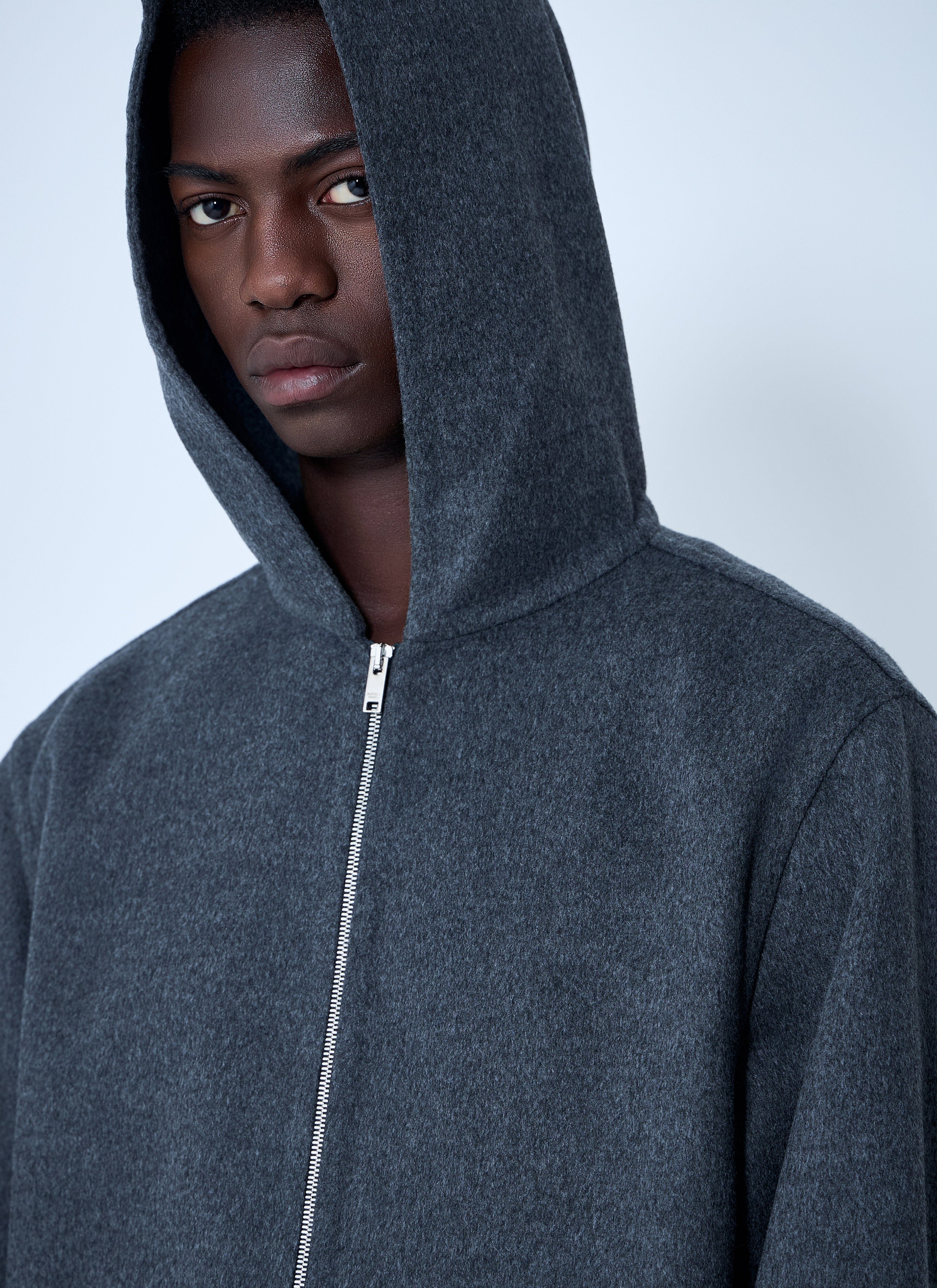 Bottega veneta men double face wool hooded jacket